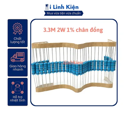 Điện trở vạch 2W 3.3M túi 10c